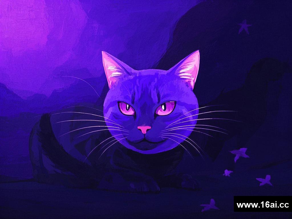 
The Mysterious Purple - Eyed Cat
